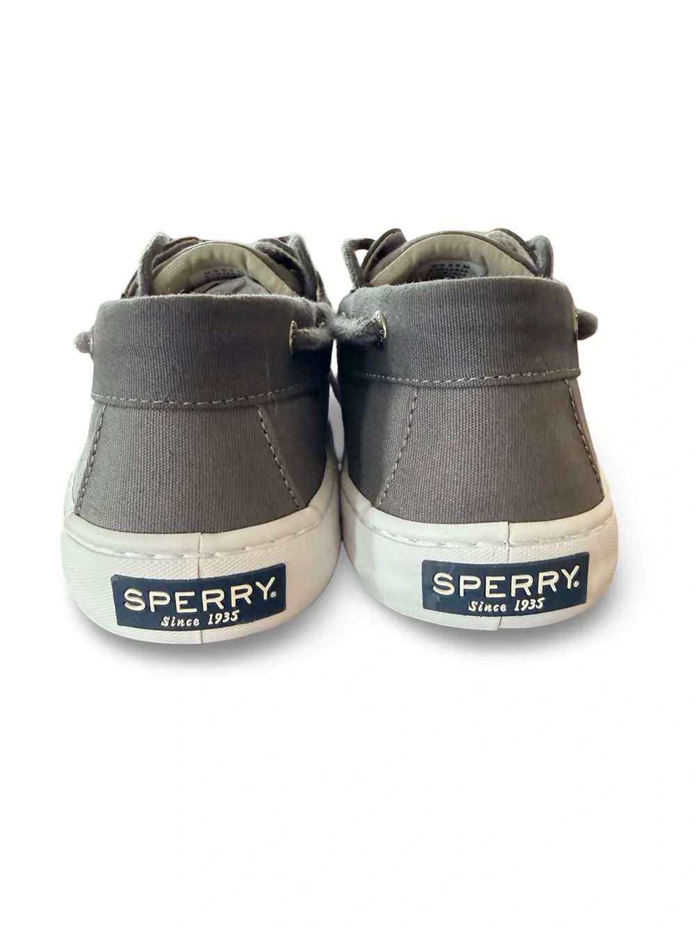 Brand New Sperry Men's Grey Canvas Boat Shoes Size 8.5